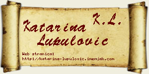 Katarina Lupulović vizit kartica